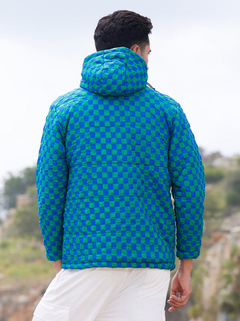 Face Card Micro Buffalo Check Puffer Jacket