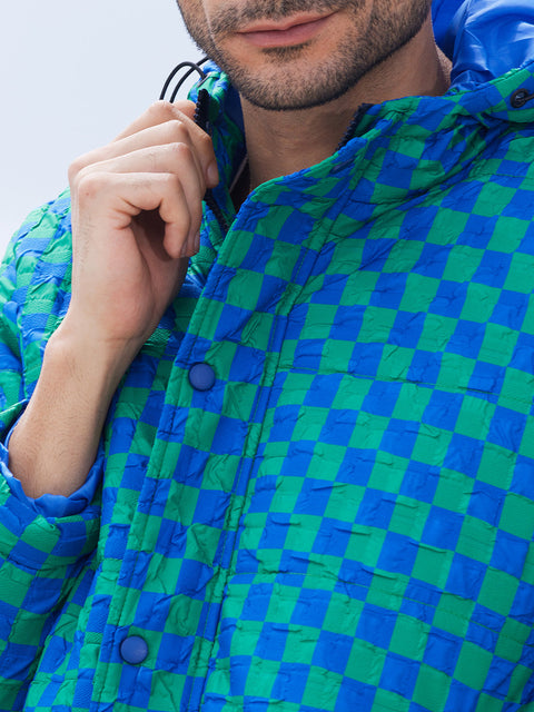 Face Card Micro Buffalo Check Puffer Jacket