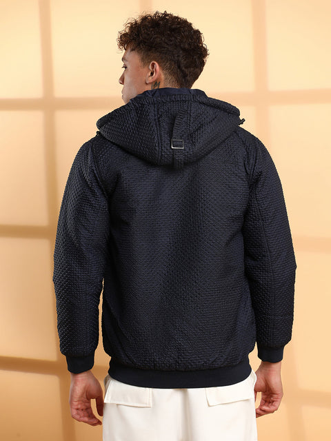 CAHOOT Self-Design Diamond Puffer Jacket With Fleece Hood