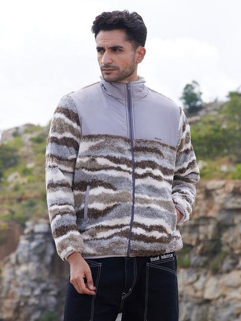 Game Face Camouflage Sherpa Zip-Front Jacket