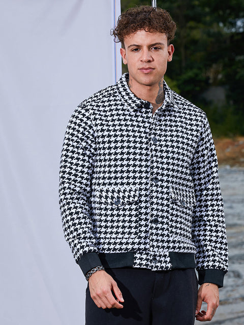 Behookd Houndstooth Denim Jacket