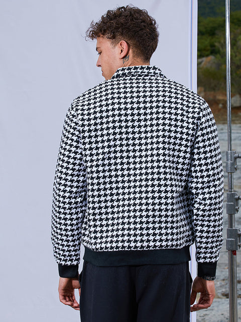Behookd Houndstooth Denim Jacket