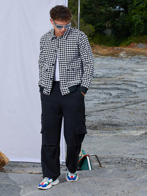 Behookd Houndstooth Denim Jacket