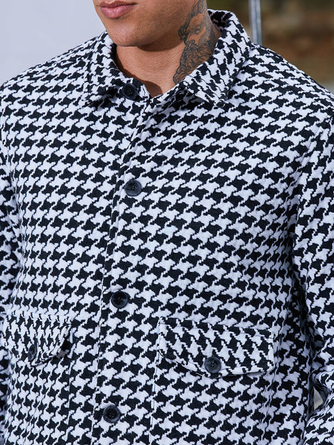 Behookd Houndstooth Denim Jacket