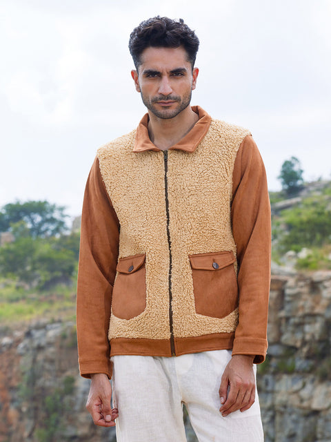 Game Face Contrast Sherpa Jacket