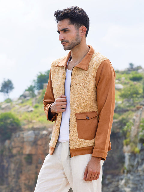 Game Face Contrast Sherpa Jacket