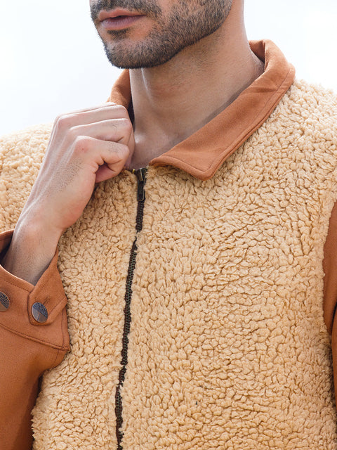 Game Face Contrast Sherpa Jacket