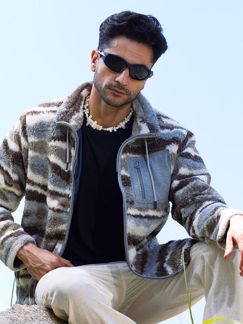 Game Face Camouflage Sherpa Puffer Jacket