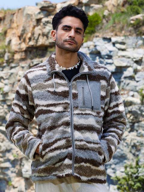 Game Face Camouflage Sherpa Puffer Jacket