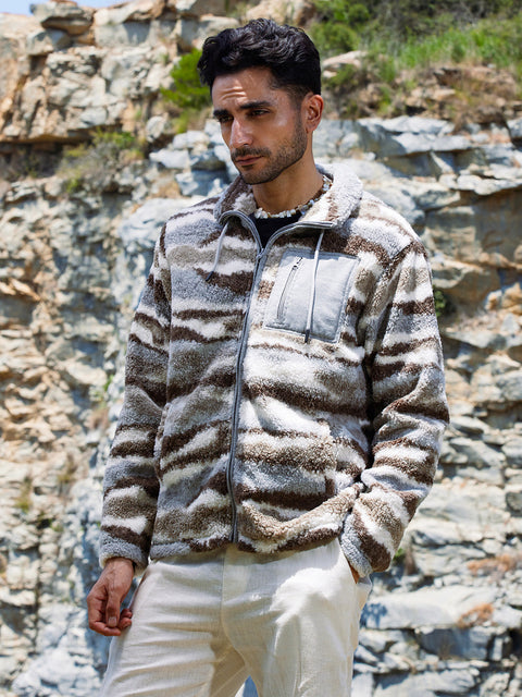 Game Face Camouflage Sherpa Puffer Jacket