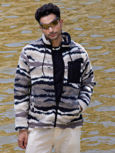 Game Face Camouflage Sherpa Puffer Jacket