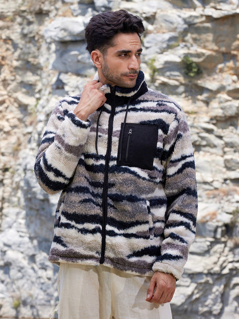 Game Face Camouflage Sherpa Puffer Jacket