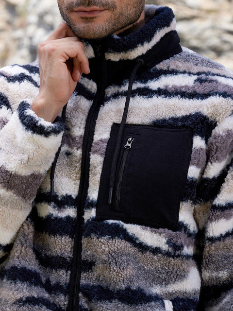 Game Face Camouflage Sherpa Puffer Jacket