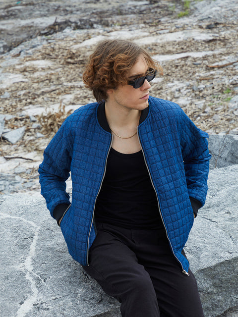 Behookd Cubic-Quilted Bomber Jacket