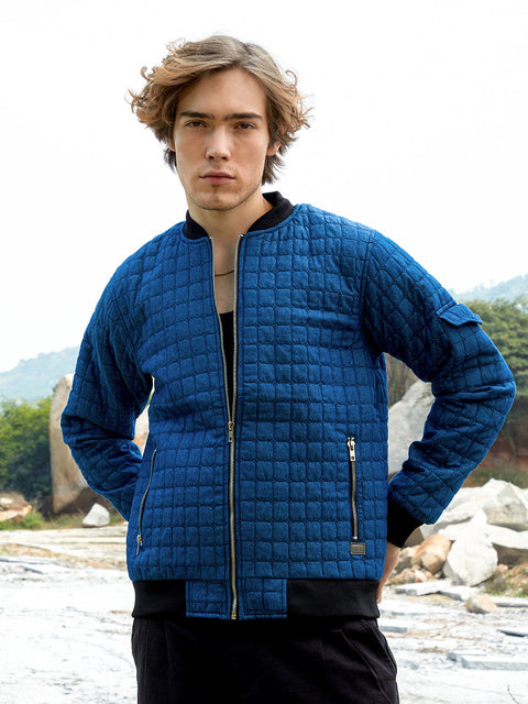JINX Cubic-Quilted Bomber Jacket
