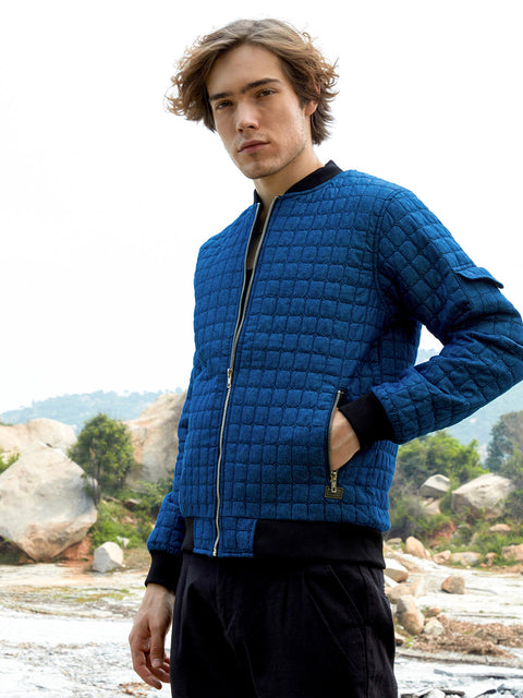 Behookd Cubic-Quilted Bomber Jacket