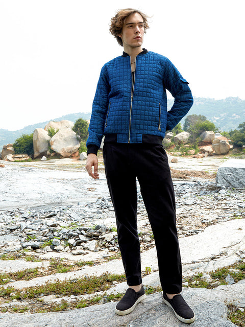 Behookd Cubic-Quilted Bomber Jacket