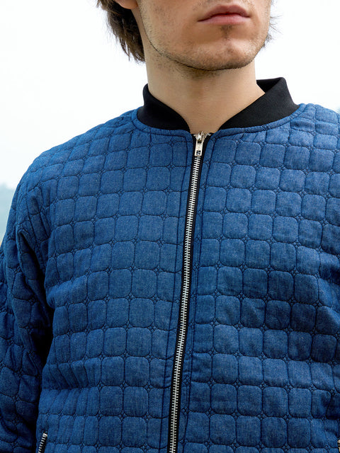 Behookd Cubic-Quilted Bomber Jacket