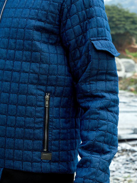 Behookd Cubic-Quilted Bomber Jacket
