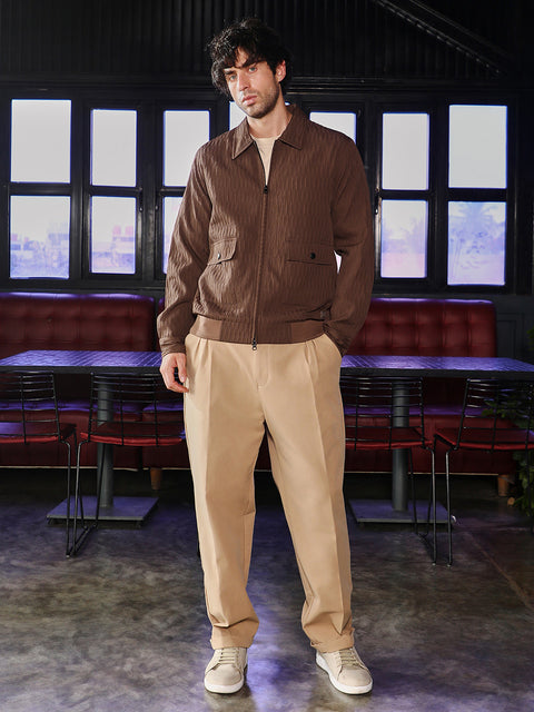 Hooked Zip-Front Crease-Tactile Jacket