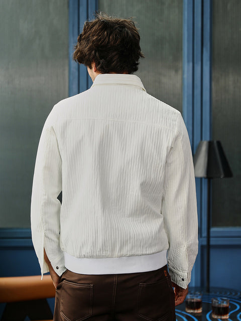 Hooked Zip-Front Crease-Tactile Jacket