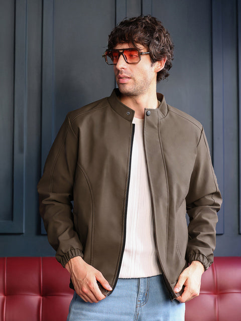 JINX Coated Panel-Stitch Rider Jacket