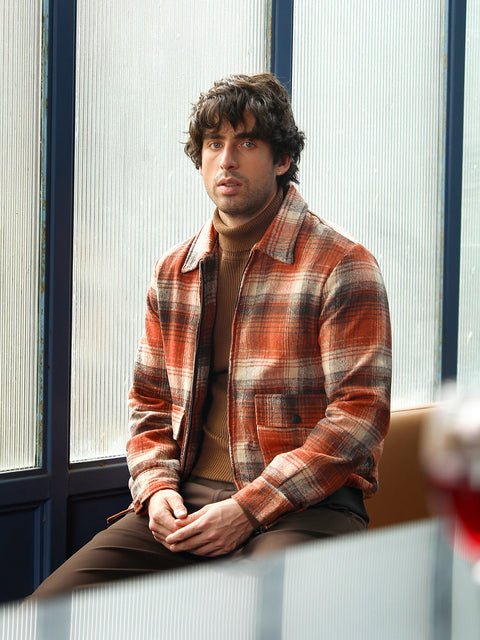 Just Be Zip-Front Plaid Jacket