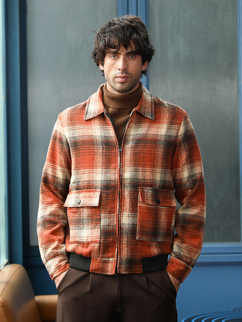 Just Be Zip-Front Plaid Jacket