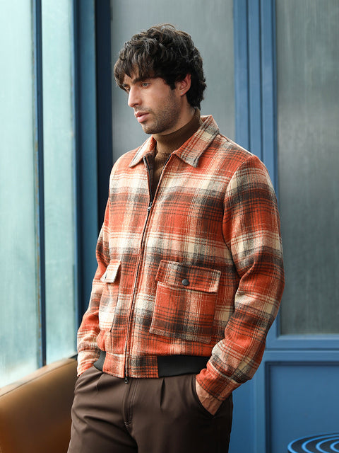 Just Be Zip-Front Plaid Jacket