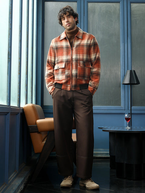 Just Be Zip-Front Plaid Jacket