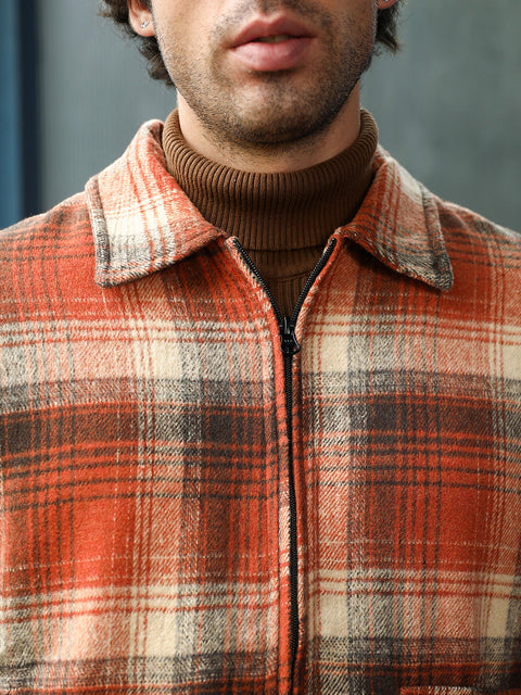 Just Be Zip-Front Plaid Jacket