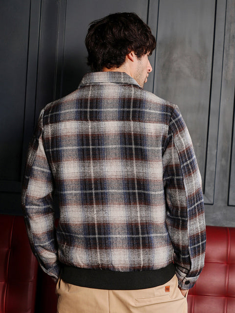 Just Be Zip-Front Plaid Jacket