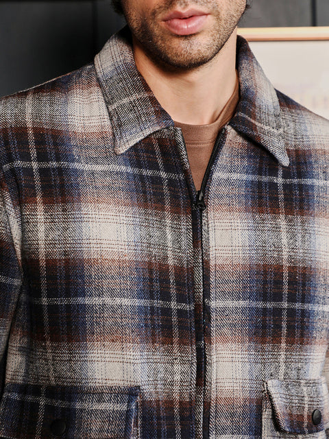 Just Be Zip-Front Plaid Jacket