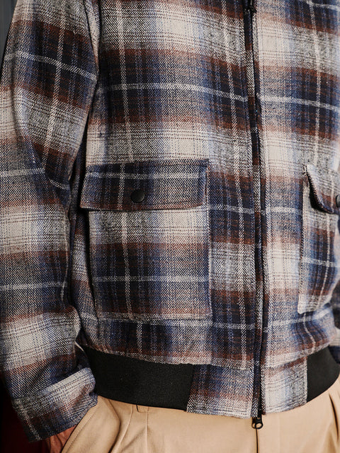 Just Be Zip-Front Plaid Jacket