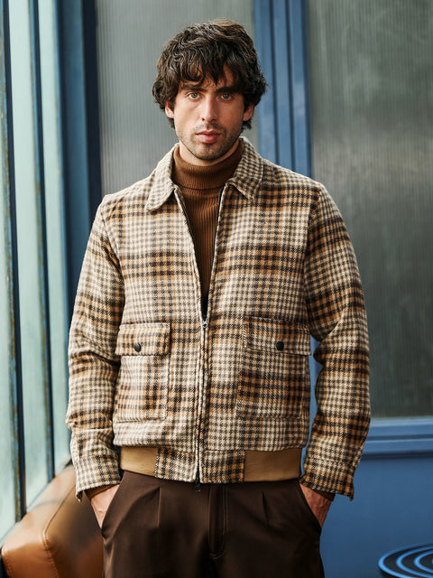 Just Be Zip-Front Plaid Jacket