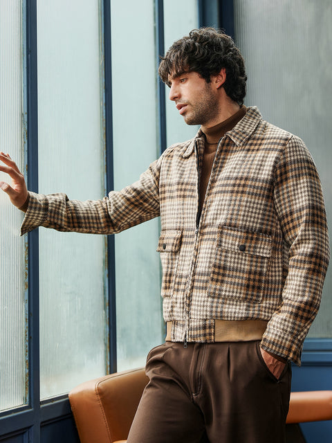 Just Be Zip-Front Plaid Jacket