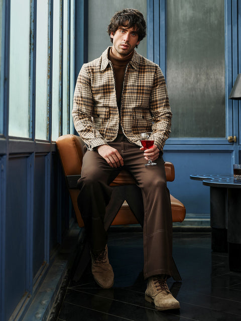 Just Be Zip-Front Plaid Jacket