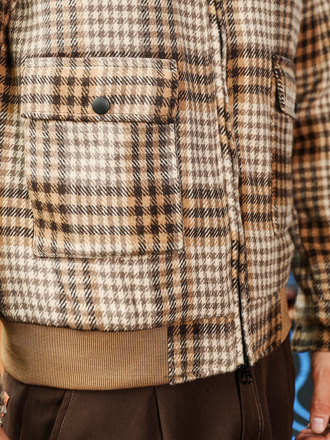 Just Be Zip-Front Plaid Jacket