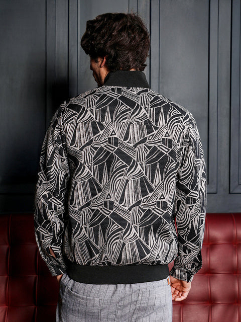 Just Be Stroke-Jacquard Bomber Jacket