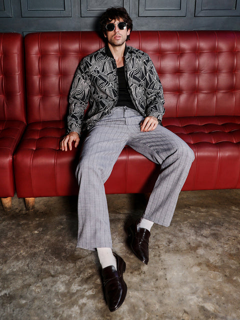 Just Be Stroke-Jacquard Bomber Jacket