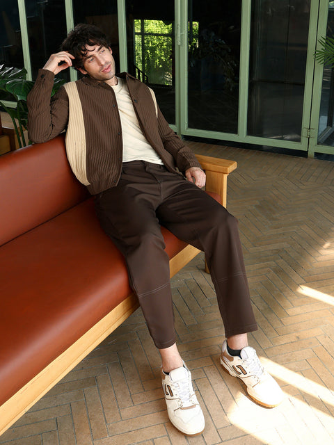 Just Be Panelled Crease-Tactile Jacket