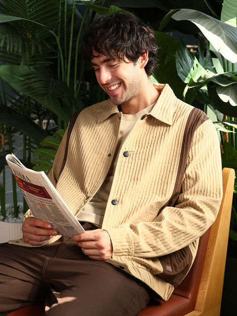 Just Be Panelled Crease-Tactile Jacket