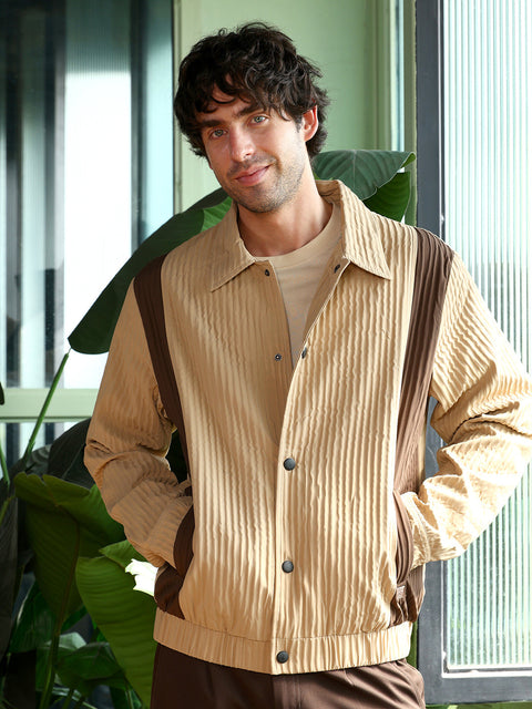 Just Be Panelled Crease-Tactile Jacket