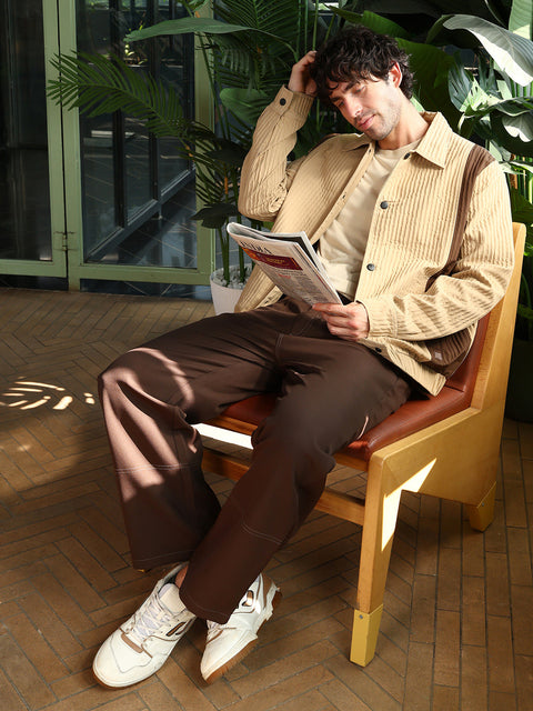 Just Be Panelled Crease-Tactile Jacket