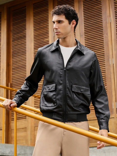 Hookd Zip-Front Embossed Jacket