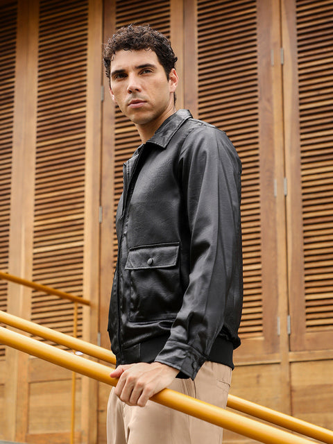 Hookd Zip-Front Embossed Jacket