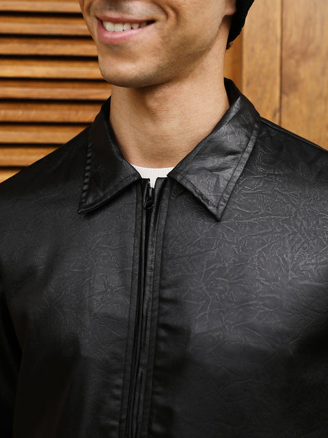 Hookd Zip-Front Embossed Jacket