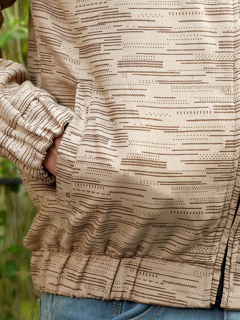 Just Be Lined-Jacquard Bomber Jacket