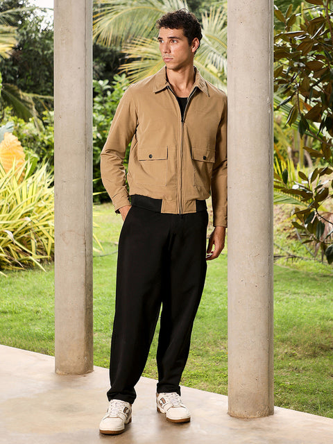 Just Be Zip-Front Geometric-Jacquard Jacket