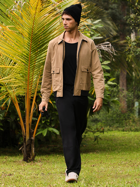 Just Be Zip-Front Geometric-Jacquard Jacket